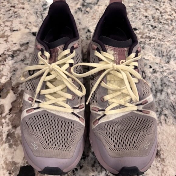 Women's ON Sneakers - Cloudsurfer Trail - Lilac / Grey / Black - Size 7.5 - Picture 1 of 9